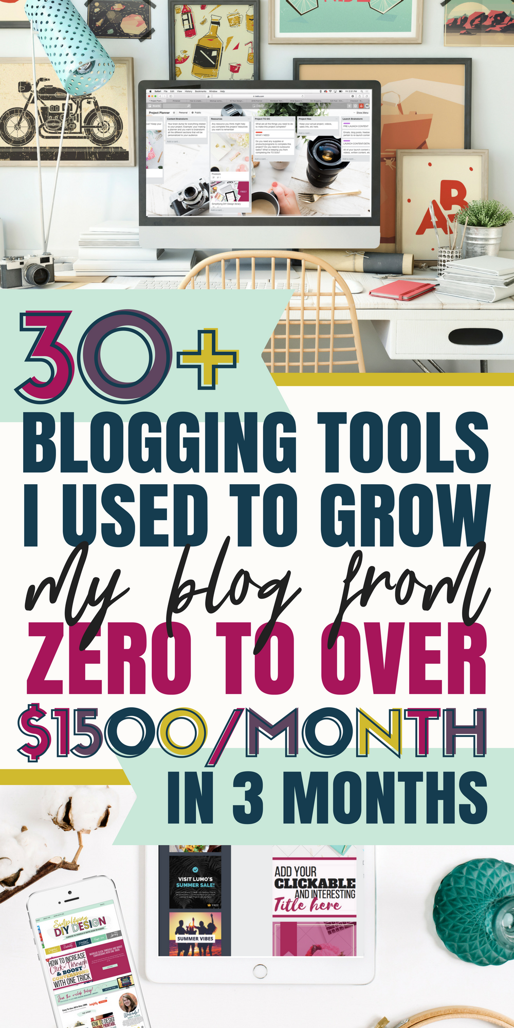 I always struggled to grow my blog but then I found these amazing and mostly free resources. These are the exact products and blogging tools I used to grow my blog- and grow my email list- from zero to actually making money from home