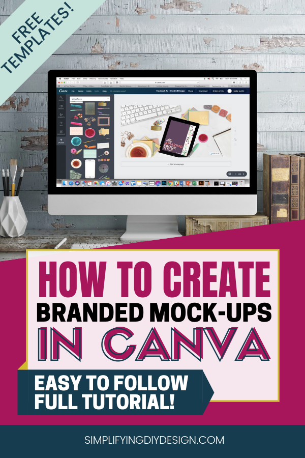 I always wondered if I would ever be able to use an awesome scene creator and create beautiful custom branded mock up images for my digital products. This canva tutorial was so easy to follow and easy to implement. I am now able to design product images that convert better and make me more money online! #digitalproducts #mockups #simplifyingdiydesign